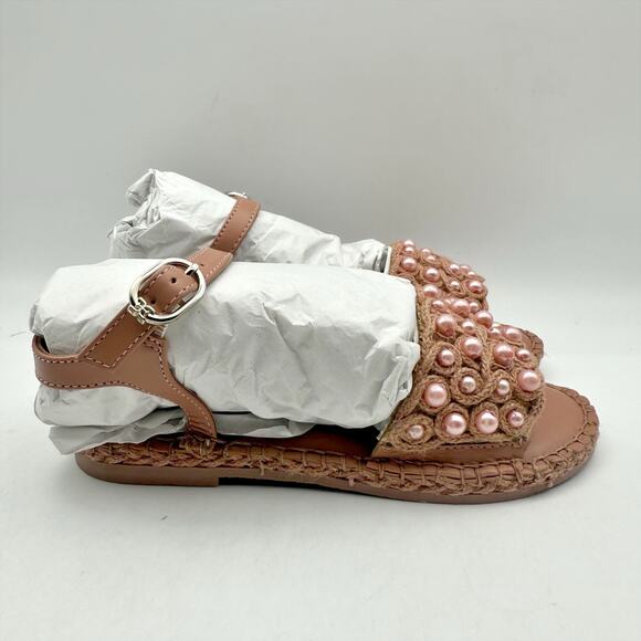 Sam Edelman Kids Holly Sandals US 1 M EU 32 Pink Linen NIB - Picture 2 of 11